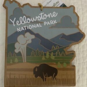 Totally Bamboo Yellowstone Shaped Cutting & Serving Board art by Summer Stokes